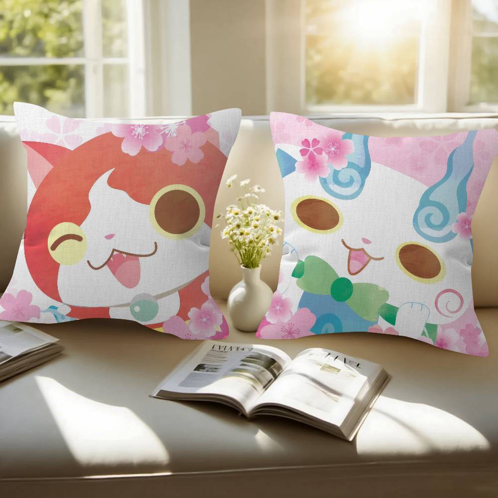 Anime Yokai Cute Watch   Pillow Cushion Cover Pillowcase Living Room Sofa Home Decor Customized