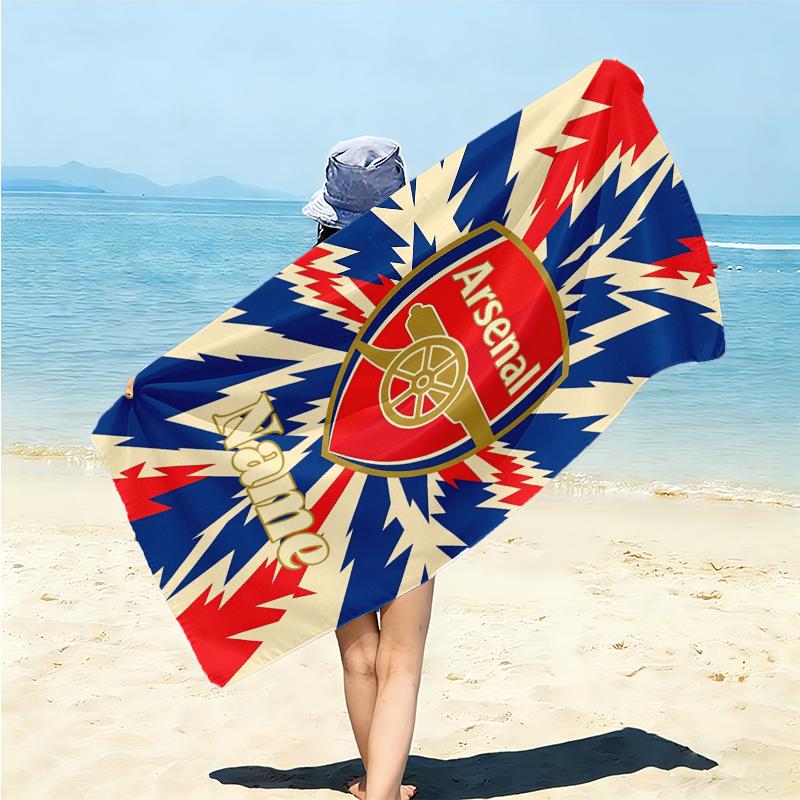 Personalized Arsenal Crest Beach Towel Microfiber Beach Towel Thin Absorbent for Beach Swimming Yoga Bath Sports. 0910362