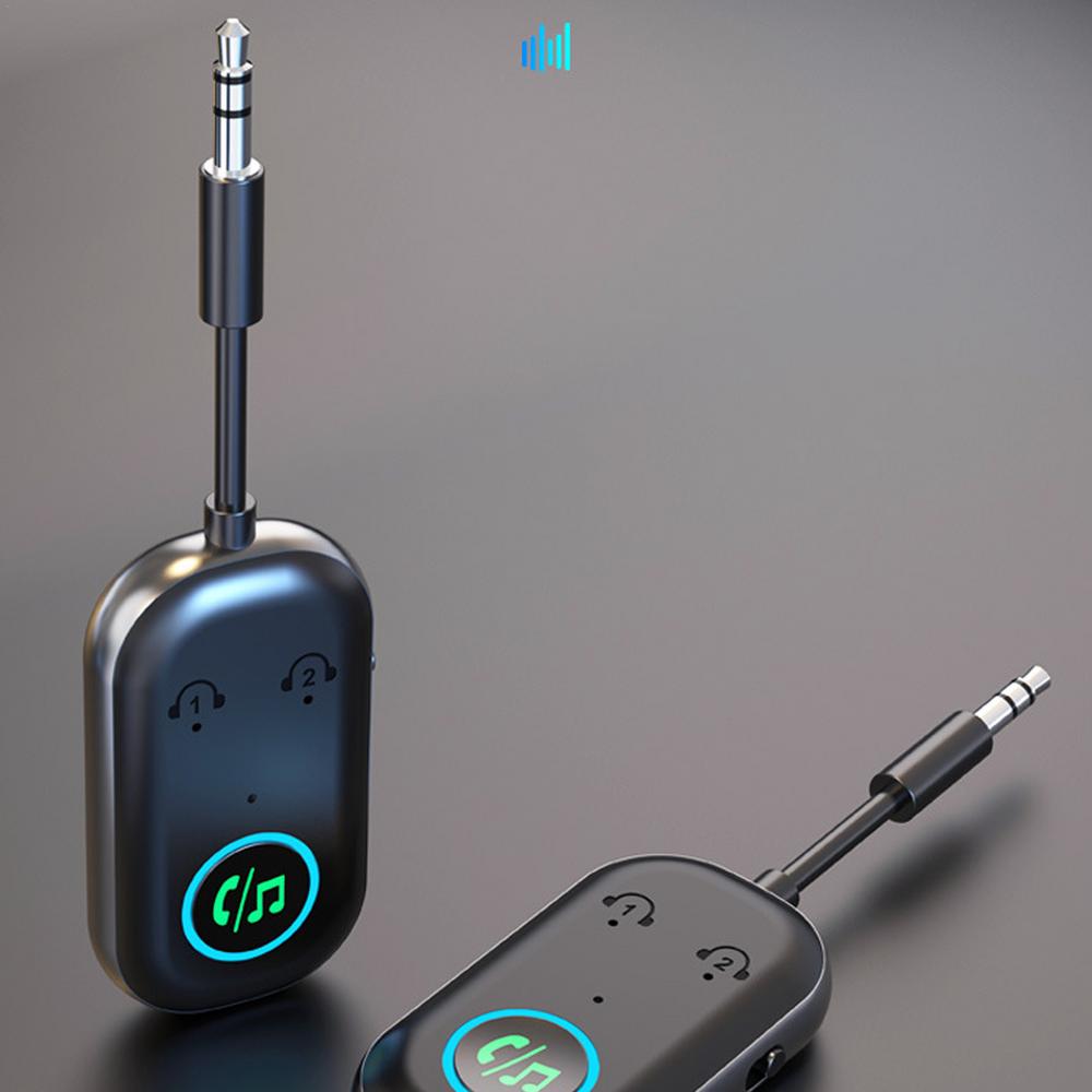 Musiksender für Auto 2-in-1 Drahtloser Audio-Empfänger für Heimstereoanlagen Spielkonsolen Unterstützt 2 Geräte Automatische Wiederverbindung Radio