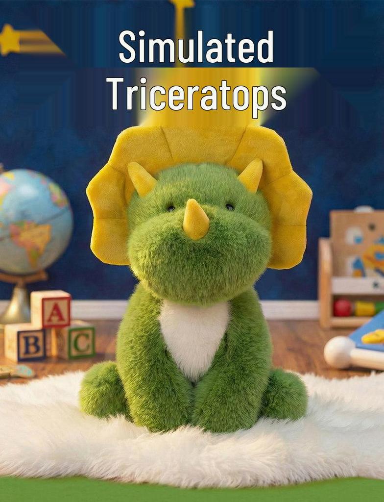 Triceratops Plush Toy - Cute Dinosaur Pillow for Kids' Sleep & Hugging, Perfect Birthday Gift