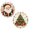 Acryl Hängende Ornamente Weihnachten Strassstein Malset, DIY Kranz Kunsthandwerk für Erwachsene, Doppelset Doppelseitiges Fensterornament für Erwachsene, Edelsteinplatte Wand