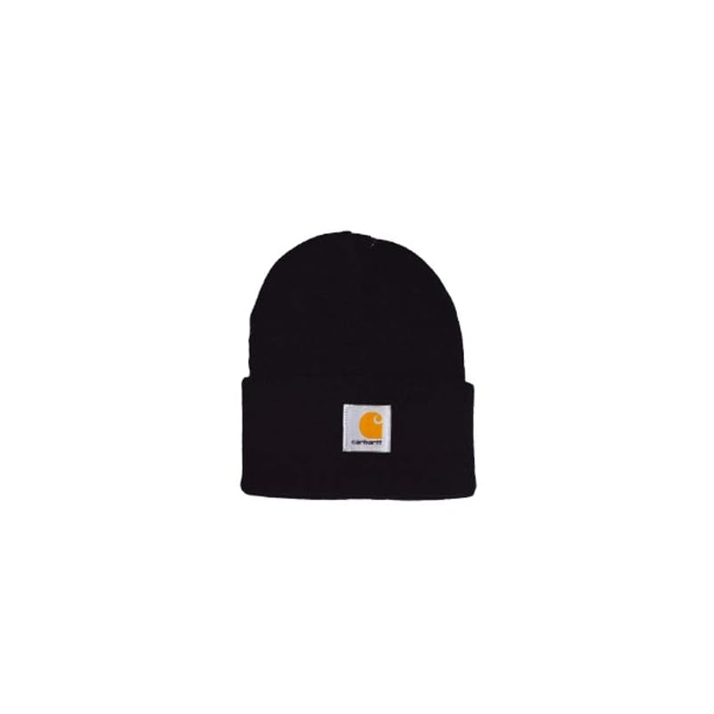 Шапка-бини Carhartt A18, акриловая шапка-ушанка, Черный, Коричневый, Угольный меланж, Темно-коричневый, Меланж, Серый, Темно-синий (Свободный размер, черный) [Использовал]