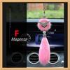 8 Colors Cute Fashion Diamond Fox Rear View Mirror Ornament Fur Bling Rhinestone Car Mirror Hanging Accessories for Girls Women