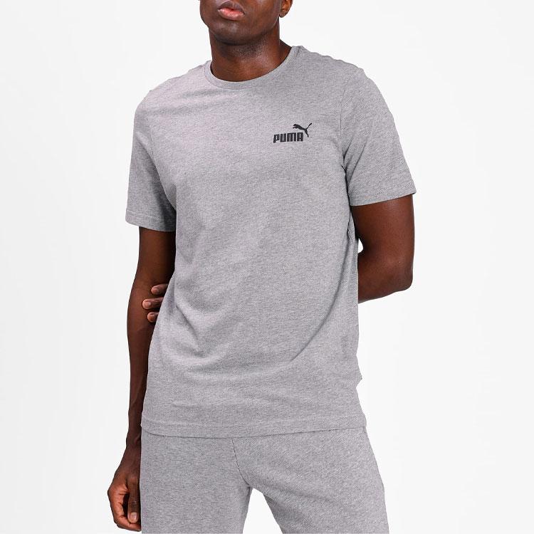 Puma Essentials Small Logo Tee Men Tops Gray 586668-03