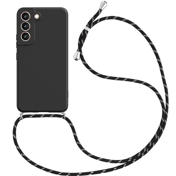 Coque de protection souple avec cordon pour samsung galaxy s23 - booling - noir - moderne - uni