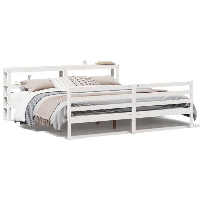 VidaXL Bed Frames Without Mattress White 200x200 Cm Solid Pine Wood 3305835
