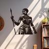 African Warrior Woman Spear Metal Wall Sculpture Black Painted Iron Tribal Art for Living Room Porch Wedding Decor Easy Install Sturdy Cultural Gift