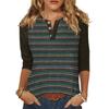 Women's T Shirt Print Button 3/4 Sleeve Daily Weekend Fashion Basic V- Neck Regular Top