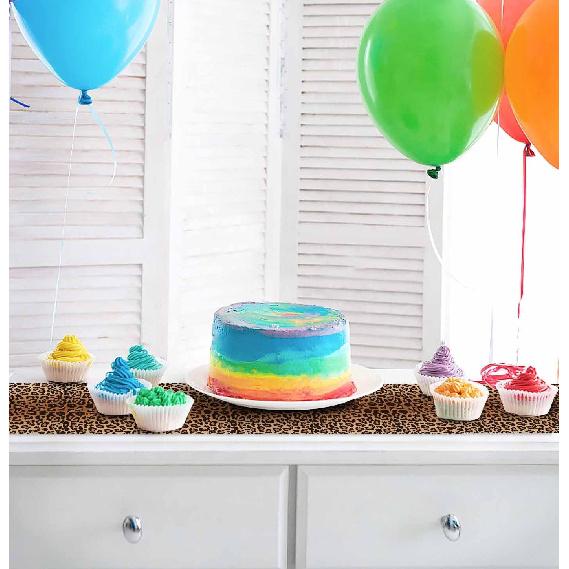 6 PCS Leopard Print Table Runner 14 X 108 Plastic Table Runner for Leopard Theme Party Birthday Baby Shower Disposable Tables Runner