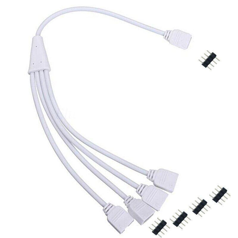 4 Pin RGB Connector 1 To 2 3 4 Way Extension Wire Strip Conector Welding Free Connector For 5050 2835 LED Strip Light DC 12V 2A