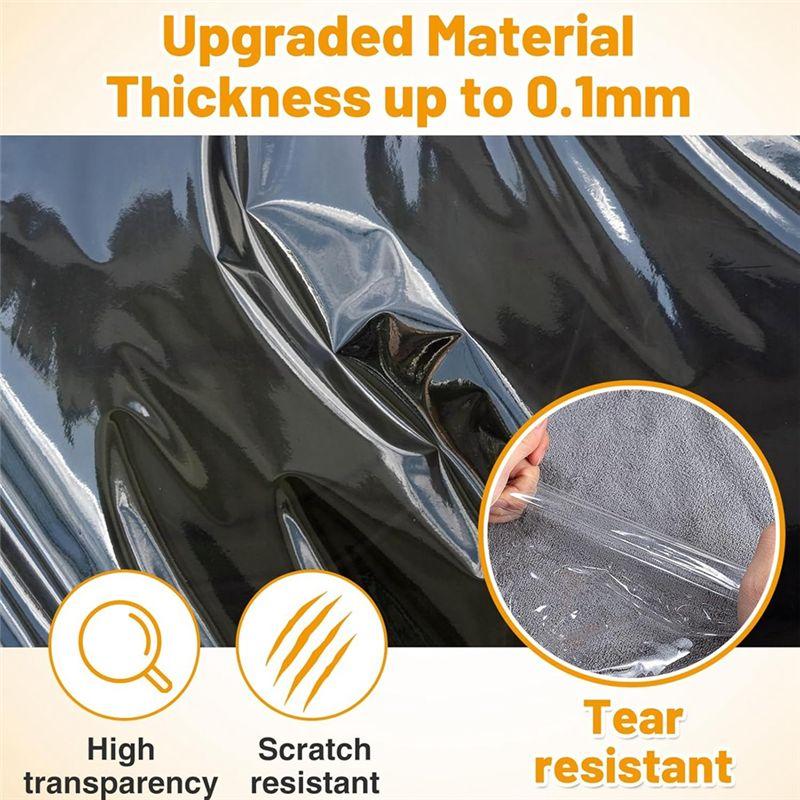 Good-Waterproof PVC Dining Chair Slipcovers With Backrests, 4 Pack Thick Plastic Protectors, Easily Washable Removable Seat Cove