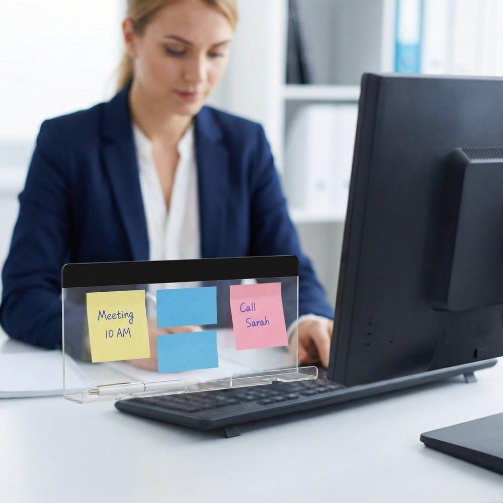 2Pcs Acrylic Monitors Bottom Memo Board Transparent Acrylic Monitor Memo Board  Mobile Phone Pen