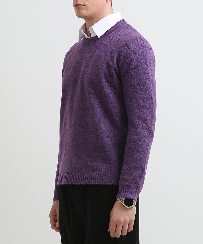 Seuteulaikeu Fine Blend Classic Crew Neck Knit (Violet)