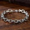 Real Solid S925 Silver New Six-Character Mantra Bracelet Men Women Retro Trend Jewelry Gift