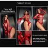 Women's Sexy Lingerie High Elasticity Semi Transparent Fishing Net Jumpsuit New Fishing Net Suit Ribbon Set Large Size