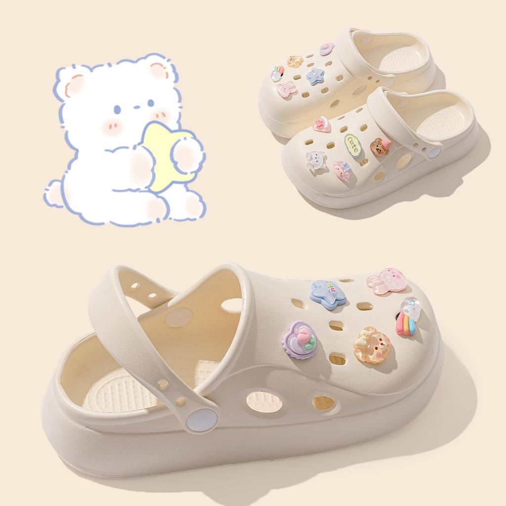 Parent-child hole shoes women's summer girls seaside beach shoes platform non-slip eva cool slippers men's outer wear