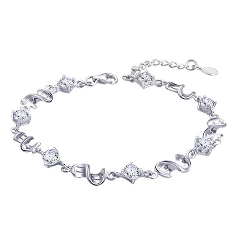 Weihua Temperament Women's Silver-Plated Amethyst Bracelet with Red Bean Charm