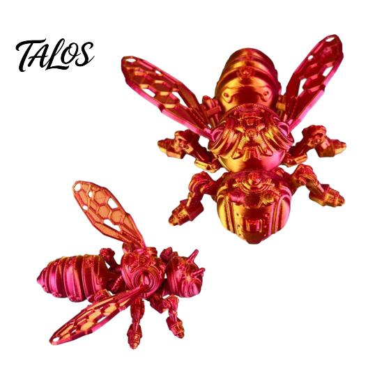 Robot Insect Decoration 3D Printed Mechanical Bee Figurine, Hornet Ornament with Movable Joints, Articulated Wasp Figurine Model Fidget Toy, for Home