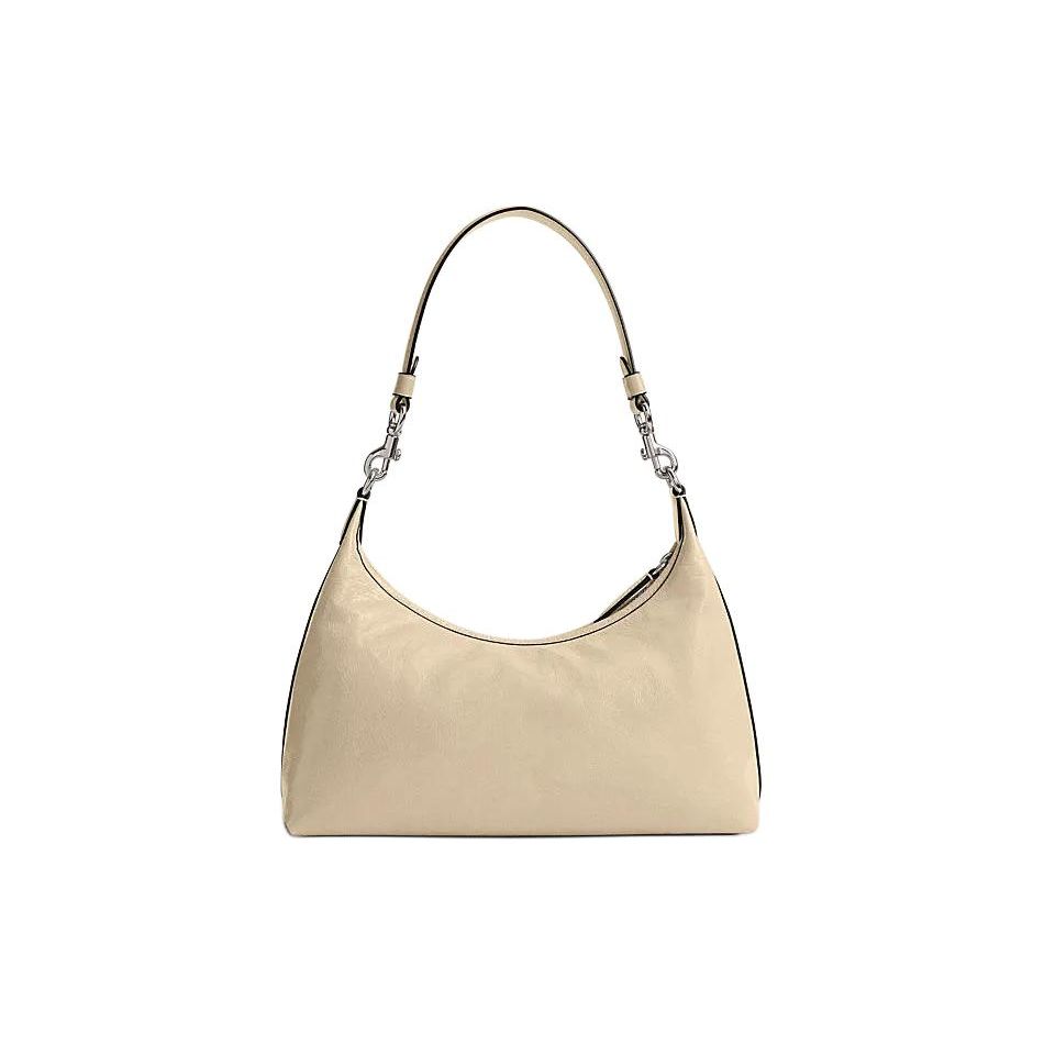 Coach Juliet 30 Top Zip Closure With Built-In Buckle Pocket Leather Tote Crossbody Shoulder Bag Large Women Bags Ivory CR652-LHVT5