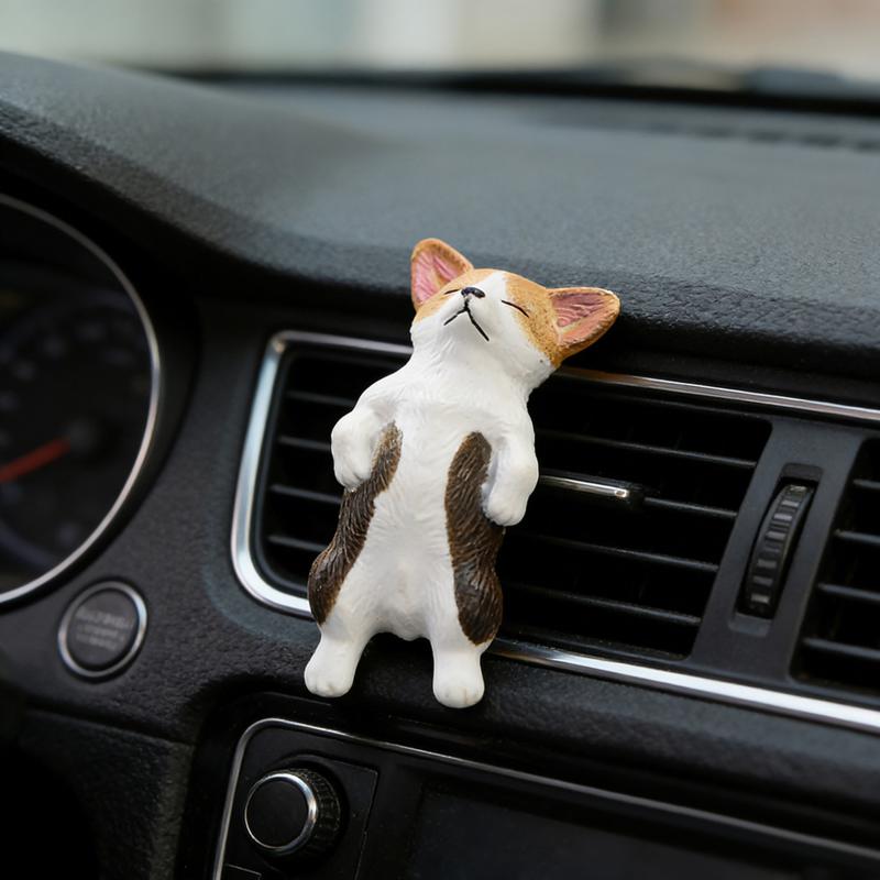 Mini Corgi Resin Doll for Car Dashboard Decoration Cute Dog Figurine Car Interior Accessory Animal Ornament Desk Decor Gift