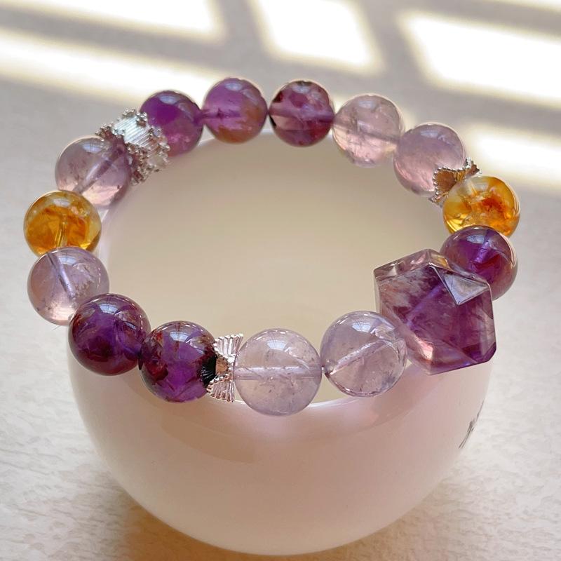 Citrine, Crystal Bracelet Women's New Year's Niche Design Purple Bracelet.