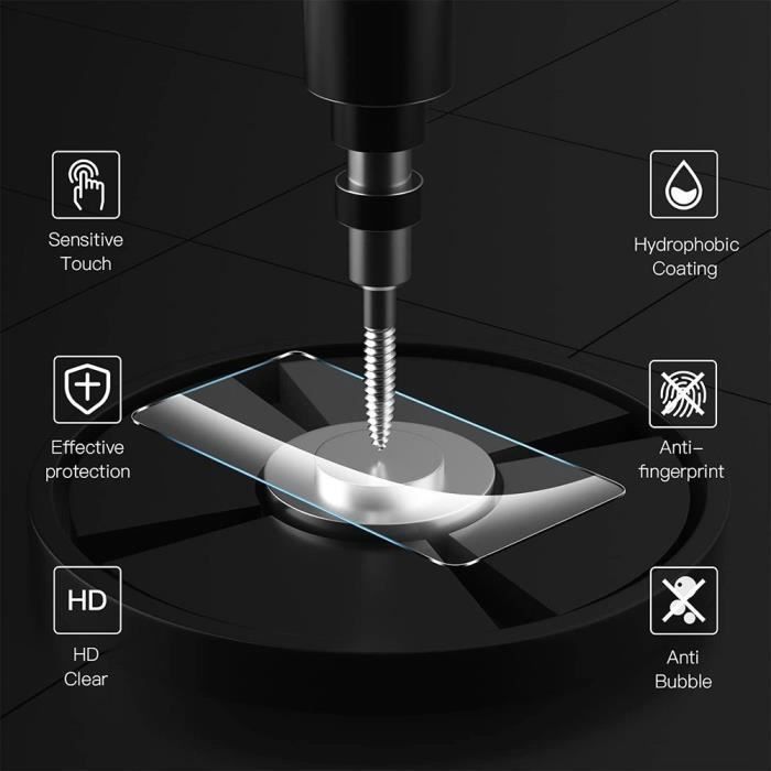 Protection d'écran - Verre Trempé - pour iPhone 16 Pro Max - 2 Verres + 2 Vitres Caréra - Résistant aux Rayures - Antichoc