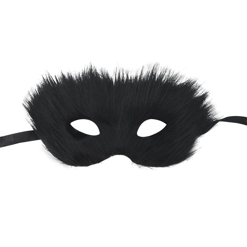 Plush Fox Cat Mask Trendy Animal Half Face Masks Costumes Prop for Halloween Christmas Masquerade Party Cosplay Props