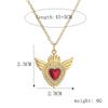 Love Wings Pendant Necklace for Women, European and American INS Fashion Versatile, Copper Plated Real Gold Zircon Drip Oil