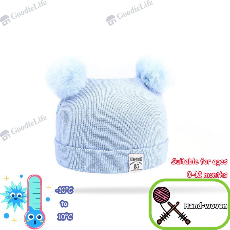 Winter Baby Hat 0-12 Months Newborn Double Layer Warm Infant Cap for Boys Girls Autumn Winter