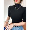 Magic Queen Thread Half Sleeve T-shirt Women Spring and Summer Half Sleeve Turtleneck Shirt Inner wear Slim fit Top T-Shirt