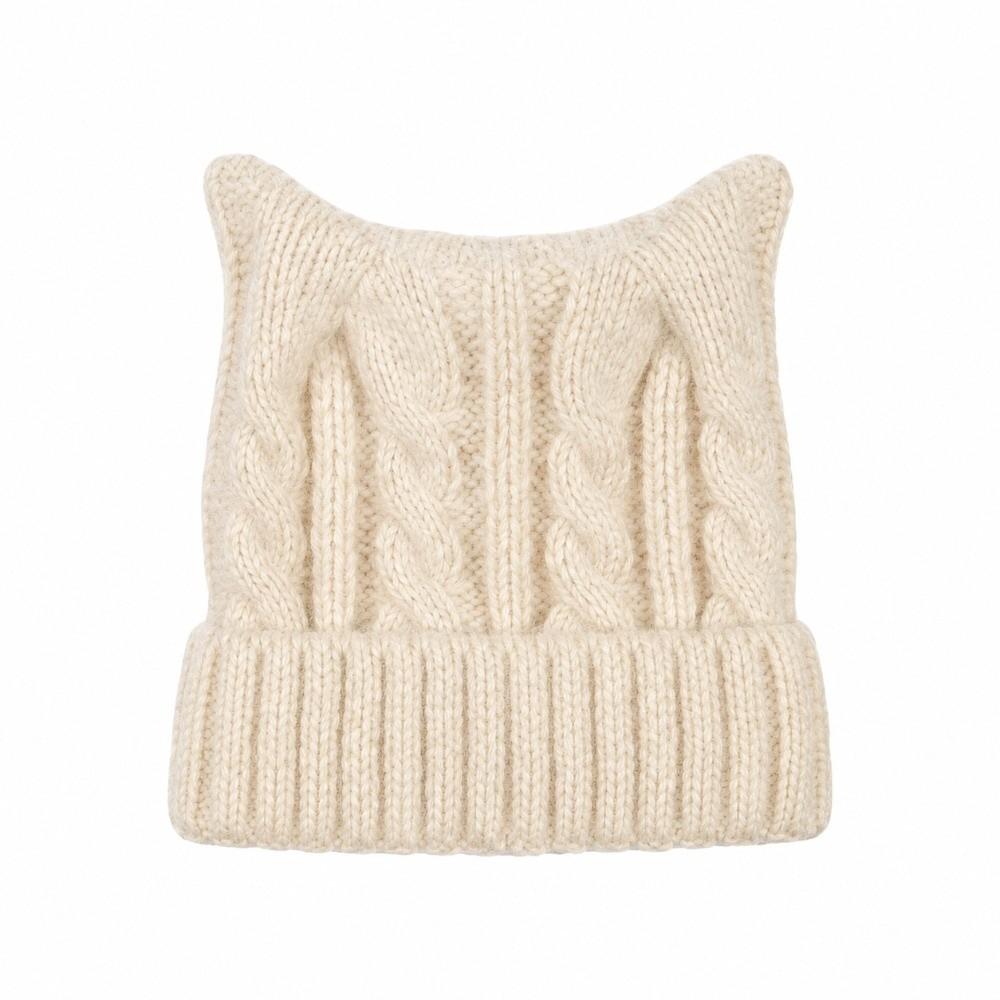 Cute Ears Kids Cat Ears Hats Solid Coloe Knitted Beanie Hat Comfortable Knitted Hats Kids