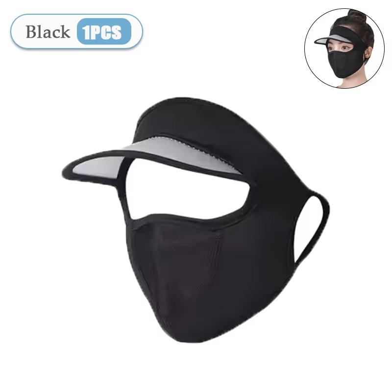Summer Sunscreen Full Mask Anti UV Breathable Sun Hat Ice Silk Cooling Full Face Coverage Outdoor Cycling Sun Protection Hats