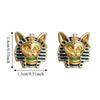 Enamel Egyptian Style Stud Earrings Unique Silver Ear Studs Fashionable Cat Pharaoh Earrings  Girls