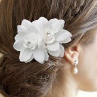Hair Clip Flower Shape Temperament Fabric Beautiful Hair Claw Clip for Wedding