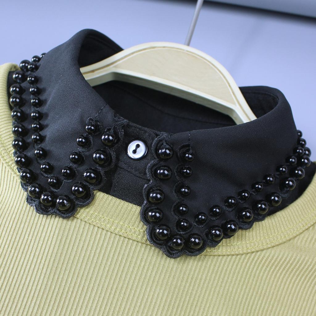 Perfect Match 1 Piece Of Exquisite Beaded And Diamond-Studded Women'S Detachable Collar, New Style With Shiny Rhinestones, Half-Shirt Fake Col