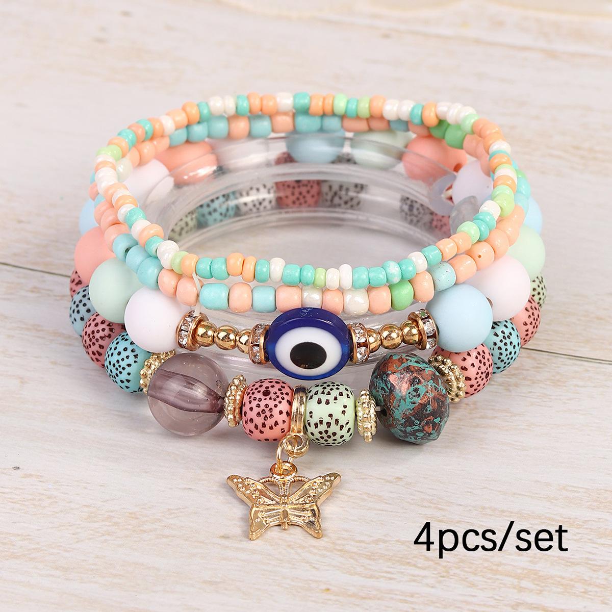 JYL TS Bracelet Bohemian  Evil Eye Set Style Provides Strong Protection light mix полночь