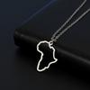 My Shape Africa Map Necklaces for Women Men Stainless Steel South African Map Pendant Chain Choker Hollow Map African Jewelry