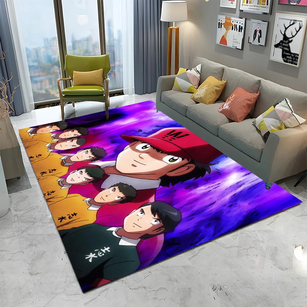 Anime Captain Tsubasa Fußball Cartoon Teppich für Zuhause Wohnzimmer Schlafzimmer Sofa Fußmatte Dekor, Kinder Teppich Rutschfeste Bodenmatte