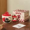 3D Apple Mug, Creative Cat Ceramic Cup with Lid, High-value Breakfast Cup Souvenir Gift Drinkware