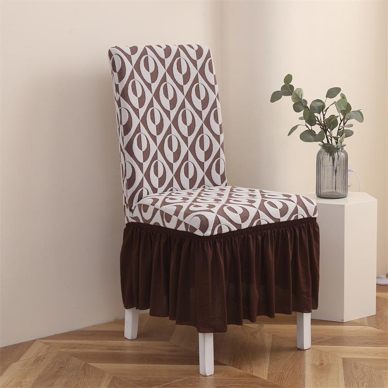 

Living Room Chair Cover Thickened Stripe Geometric Pattern Chair Cover Non-Slip Decorative Integrated Backrest Chair Cover 1 piece