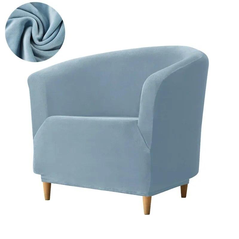 Velvet Leisure Club Armchairs Chair Covers Stretch Sofa Slipcover Removable Elastic Sofa Couch Cover for Bar Counter Solid Color