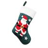 Christmas Stocking with Applique Embroidery, Large Gift Bag for Fireplace Decor