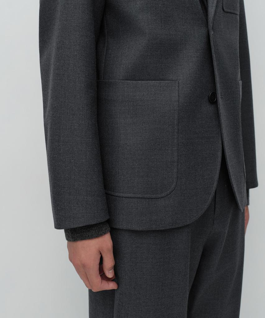 MUSINSA STANDARD [City Workers] Wool Blend Blazer [Charcoal Grey]