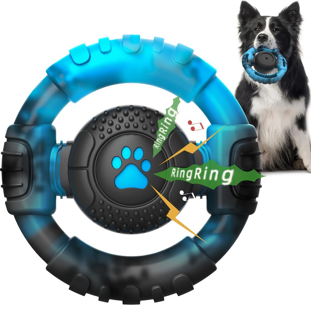 Durable Squeaky Dog Chew Toy for Medium to Large Dogs Heavy Duty Silicone Teeth Cleaning Interactive Pet Toy