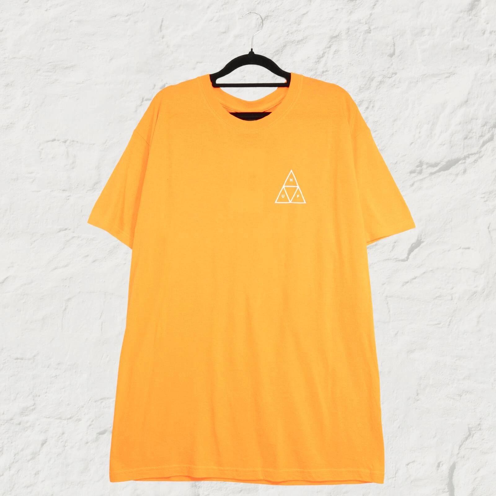 HUF Essentials Triple Triangle Tee Safety Orange Skatewear T-Shirt M S