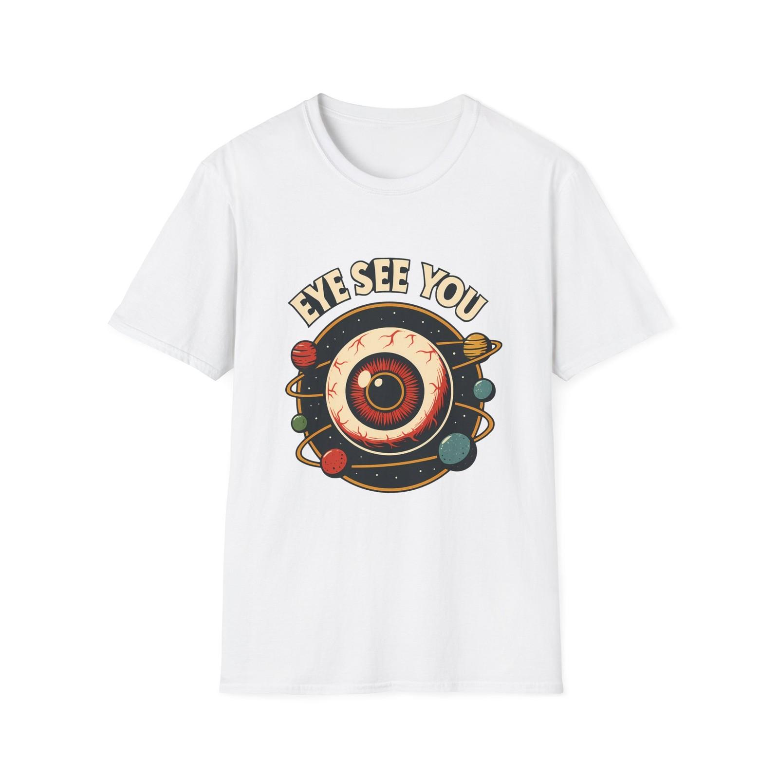 Unisex Softstyle T-Shirt Mens Womens Tees Top Cosmic Eyeball Planets Surreal Space Art 4XL