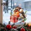 Holiday Home Beautification Supplies Christmas Bird Static Window Clings, PVC Waterproof Decals with Santa Hat And Creative Gifts for Lovers Gift