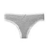 Women Pure Cotton Sexy Lace Mid Waist Ladies Thong Underwear