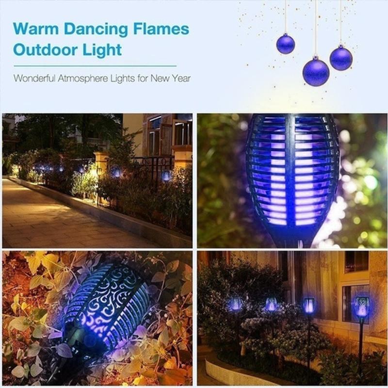 96LED Solar Flame Flashlight Waterproof Garden Decoration Outdoor Lawn Path Courtyard Terrace