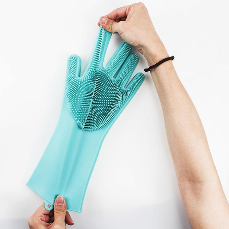 Pet Bathing Bruch Grooming Gloves Heat Resistant Silicone Hair Removal Tools for Cats Dogs